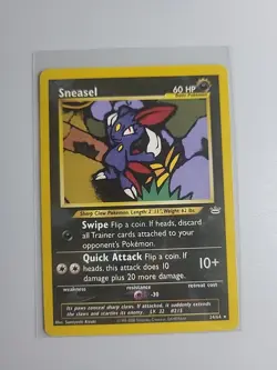 Pokemon SNEASEL Card NEO REVELATION LP 24/64 Rare Unlimited Regular English - Image 1
