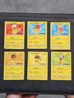 Ash’s Pikachu I Choose You Movie Promo Set Of 6 Cards COMPLETE SM109-114 POKEMON - Image 1