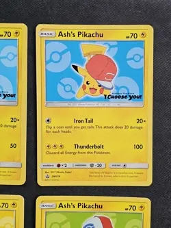 Ash’s Pikachu I Choose You Movie Promo Set Of 6 Cards COMPLETE SM109-114 POKEMON - Image 5
