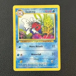 1st Edition Seaking 46/64 Regular Jungle Pokémon Card LP - Image 1