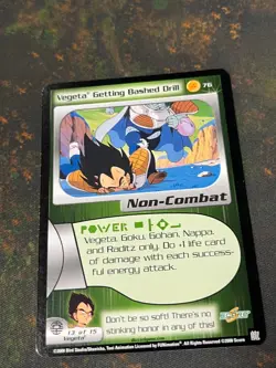 Vegeta Getting Bashed Drill  - Dragon Ball Z DBZ CCG Score Card Nice! - Image 1