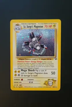 Lt. Surge's Magneton 8/132 Gym Heroes Unlimited Holo Rare Pokemon Card TCG WOTC - Image 1
