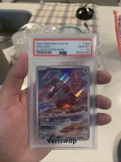 Pokemon Groudon Holo Rare Card 199/182 Sv04: Paradox Rift PSA 10 Gem Mint - Image 3