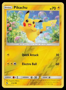Pikachu 19/68 Common Hidden Fates Reverse Holo Pokémon Card - Image 3