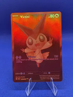 Red Monochrome Victini Black Bolt 171/086 BWR RARE Pokemon Card English In Hand - Image 1