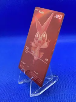 Red Monochrome Victini Black Bolt 171/086 BWR RARE Pokemon Card English In Hand - Image 4
