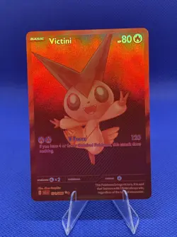 Red Monochrome Victini Black Bolt 171/086 BWR RARE Pokemon Card English In Hand - Image 8