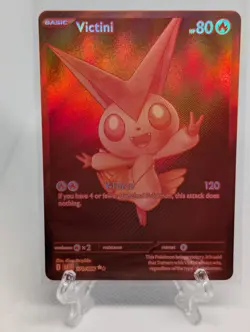 Red Monochrome Victini Black Bolt 171/086 BWR RARE Pokemon Card English In Hand - Image 1