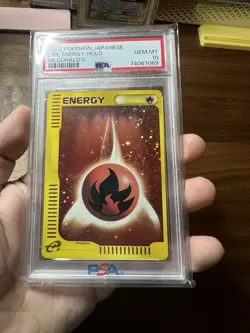 Pokemon PSA 10 Fire Energy 2001 McDonalds Japanese Promo Holo Card SWIRL 🌀 - Image 2