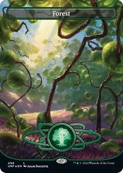 Forest (490) (Borderless) (Galaxy Foil) Unfinity Foil - Image 1