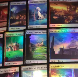 EDH * FOIL TOWN * Land Set of 15 ~mtg FINAL FANTASY Dual Mana Gold Saucer SHINY - Image 21