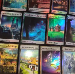 EDH * FOIL TOWN * Land Set of 15 ~mtg FINAL FANTASY Dual Mana Gold Saucer SHINY - Image 22