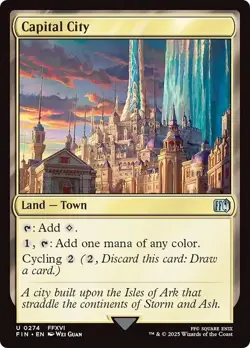 EDH * FOIL TOWN * Land Set of 15 ~mtg FINAL FANTASY Dual Mana Gold Saucer SHINY - Image 7