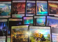 EDH * FOIL TOWN * Land Set of 12 ~mtg Final Fantasy Common Dual Mana - Image 2