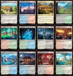 EDH * FOIL TOWN * Land Set of 12 ~mtg Final Fantasy Common Dual Mana - Image 3