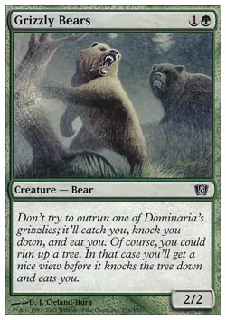MTG Magic the Gathering Grizzly Bears (256/361) Eighth Edition LP - Image 1