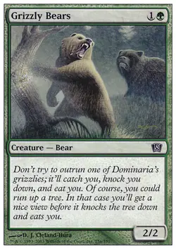 MTG Magic the Gathering Grizzly Bears (256/361) Eighth Edition LP - Image 2