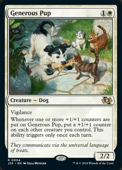 [1x] Generous Pup Near Mint, English Foundations Jumpstart Singles MTG Magic - Image 1
