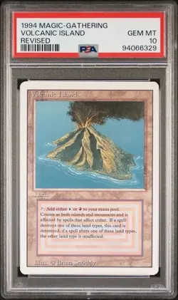 1994 MTG Magic the Gathering | Volcanic Island | Revised Dual Land | PSA 10 GEM - Image 1