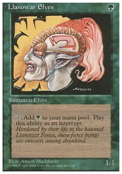 MTG Magic the Gathering Llanowar Elves (261/379) Fourth Edition MP - Image 1