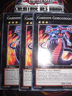 YU-GI-OH! YUGIOH LVAL-FR051 GORGONIC GUARDIAN PLAYSET (3 CARDS) NEW ed1 MINT - Image 1