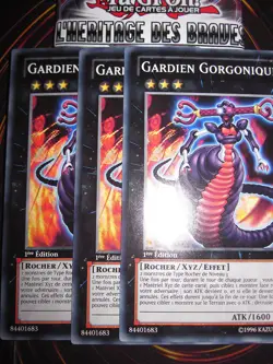 YU-GI-OH! YUGIOH LVAL-FR051 GORGONIC GUARDIAN PLAYSET (3 CARDS) NEW ed1 MINT - Image 2