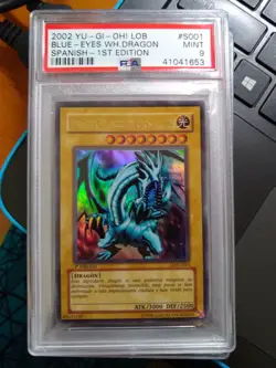Yugioh Blue-Eyes White Dragon One LOB LDD-S001 Ultra 1st SPANISH PSA 9 Mint! - Image 1