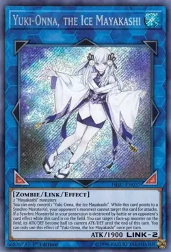 Yugioh Yuki-Onna The Ice Mayakashi HISU-EN037 1st Secret (NM) - Image 1