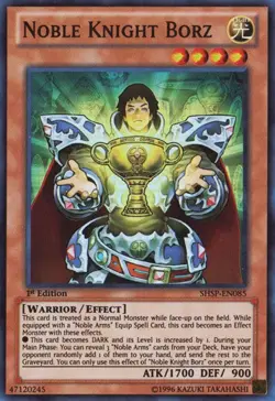 Yugioh! LP Noble Knight Borz - SHSP-EN085 - Super Rare - 1st Edition Lightly Pla - Image 1