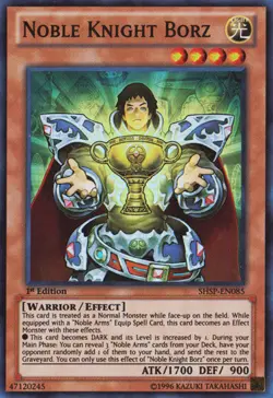 Yugioh! LP Noble Knight Borz - SHSP-EN085 - Super Rare - 1st Edition Lightly Pla - Image 2