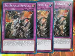 Yugioh Tri-Brigade Revolt X3 Secret Rare RA01-EN079 1st NM Playset - Image 1