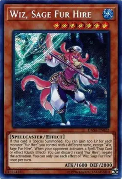 Lightly Played, English Yu Gi Oh Wiz, Sage Fur Hire - DASA-EN022 - Secret Rare - - Image 1