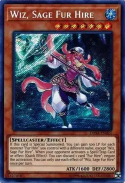 Lightly Played, English Yu Gi Oh Wiz, Sage Fur Hire - DASA-EN022 - Secret Rare - - Image 2