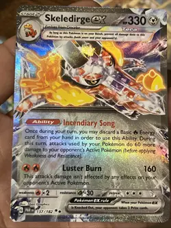 PokÃ©mon TCG Skeledirge EX Holo Double Rare Card 137/182 Sv04: Paradox Rift - Image 1