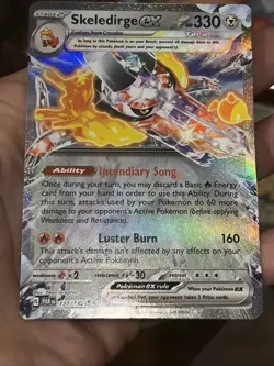 PokÃ©mon TCG Skeledirge EX Holo Double Rare Card 137/182 Sv04: Paradox Rift - Image 10