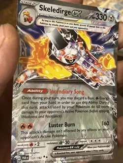 PokÃ©mon TCG Skeledirge EX Holo Double Rare Card 137/182 Sv04: Paradox Rift - Image 3