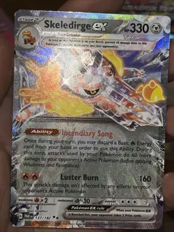 PokÃ©mon TCG Skeledirge EX Holo Double Rare Card 137/182 Sv04: Paradox Rift - Image 4