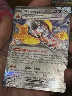 PokÃ©mon TCG Skeledirge EX Holo Double Rare Card 137/182 Sv04: Paradox Rift - Image 6
