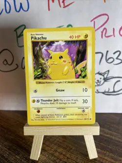 Pikachu (Red Cheeks) Shadowless Base Set 58/102 Pokemon Card - Image 1