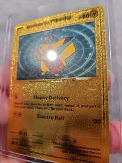 Special Delivery Pikachu Gold Foil Fan Art Vinyl Textured Collector Pokemon Card - Image 4
