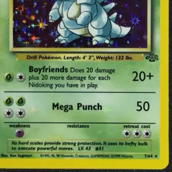 1999 Pokemon NIDOQUEEN #7 HOLO BLEED Misprint ERROR Jungle Set Card Rare WOTC NM - Image 7