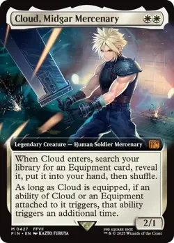 Cloud, Midgar Mercenary Extended Art Foil - FIN 0427 NM - MTG Magic - Image 1