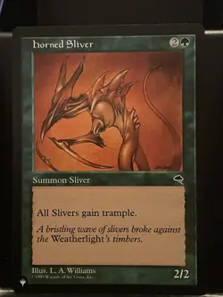 Horned Sliver Tempest Regular NM The List Mystery MTG Magic Card - Image 1