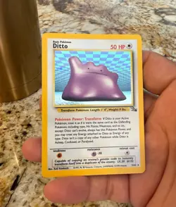 PokÃ©mon TCG Ditto Fossil Holo Holograph Card 3/62 Unlimited Rare 1999 - Image 1