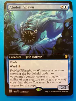 MTG 1x EXTENDED ART Aboleth Spawn 612 Commander Battle for Baldur's Magic x1 NM - Image 1