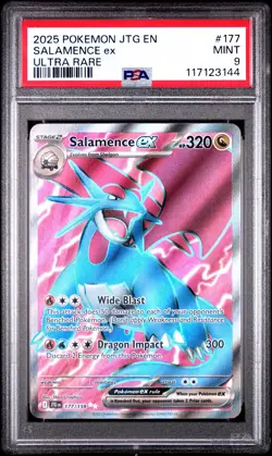 2025 POKEMON JTG EN-JOURNEY TOGETHER ULTRA RARE #177 SALAMENCE EX PSA 9 - Image 1