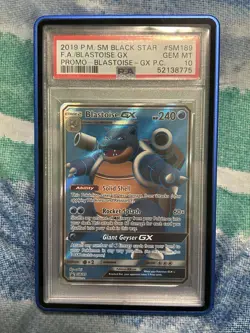 2019 POKEMON SM BLACK STAR PROMO #SM189 FULL ART BLASTOISE GX PSA 10 GEM MINT - Image 1