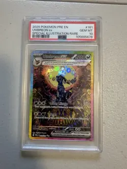 2025 POKEMON PRE EN-PRISMATIC EVOLUTIONS #161 UMBREON ex SAR PSA 10 QT - Image 1