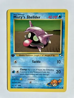 Pokemon Card 2000 Gym Heroes Set Misty's Shellder 89/132 1st Edition NM-Mint - Image 1
