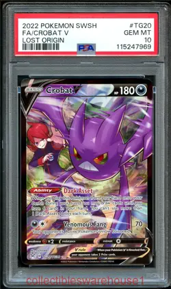 Pokemon Lost Origin Crobat V TG20 PSA 10 - Image 1